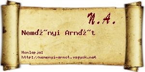 Neményi Arnót névjegykártya